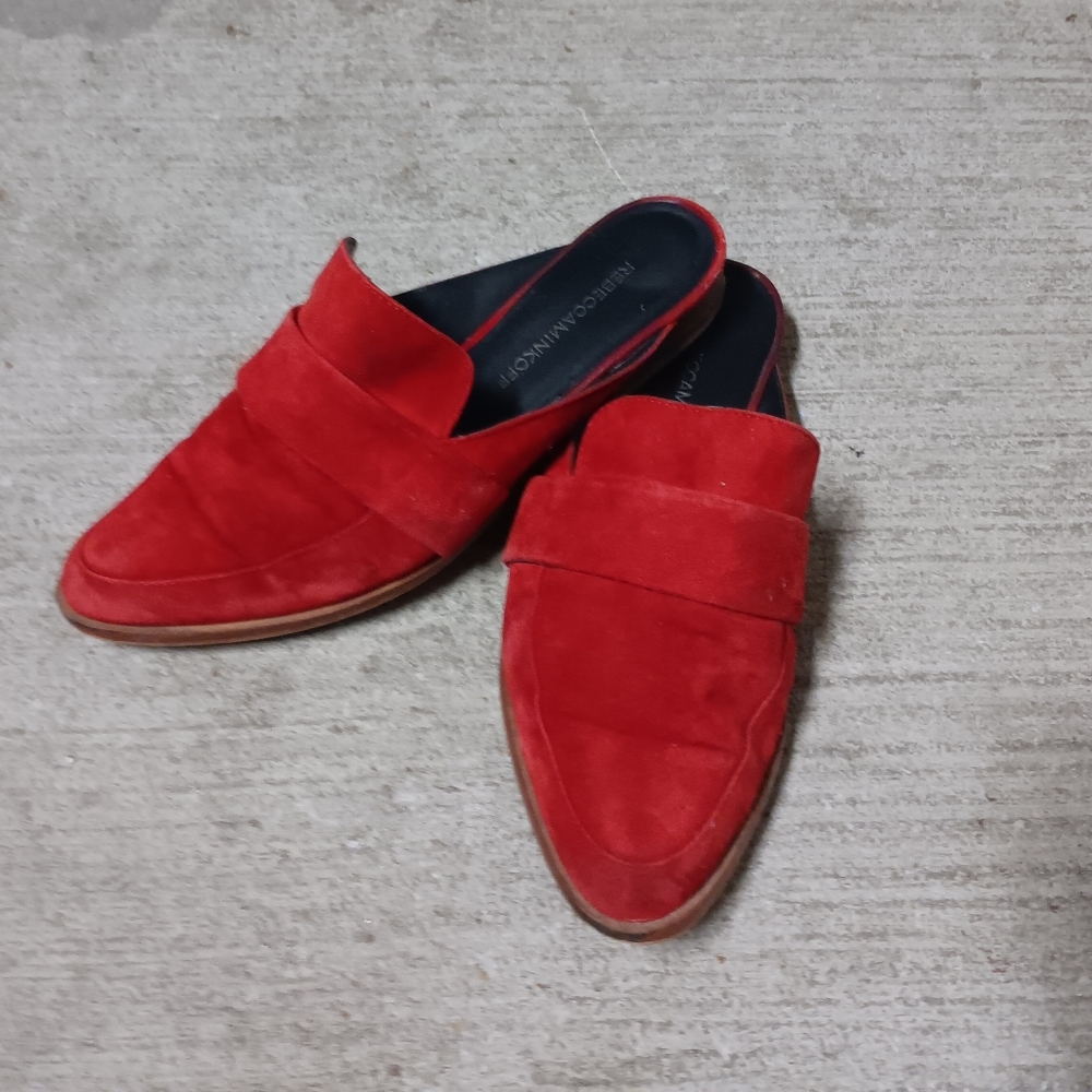 Rebecca Minkoff Red Suede Mule Loafers